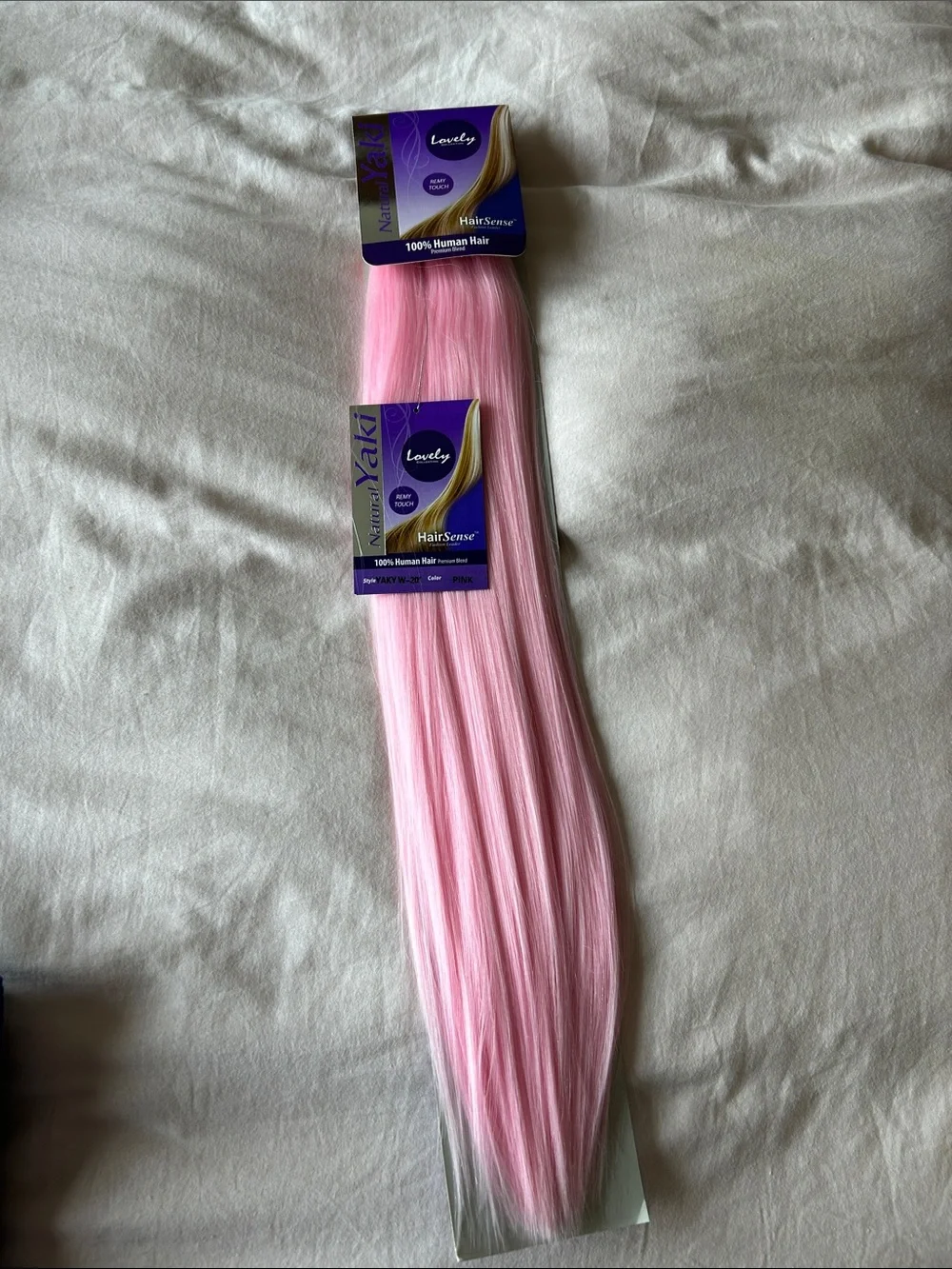 Pink Human Hair Blend Extensions - Soft Pastel Pink